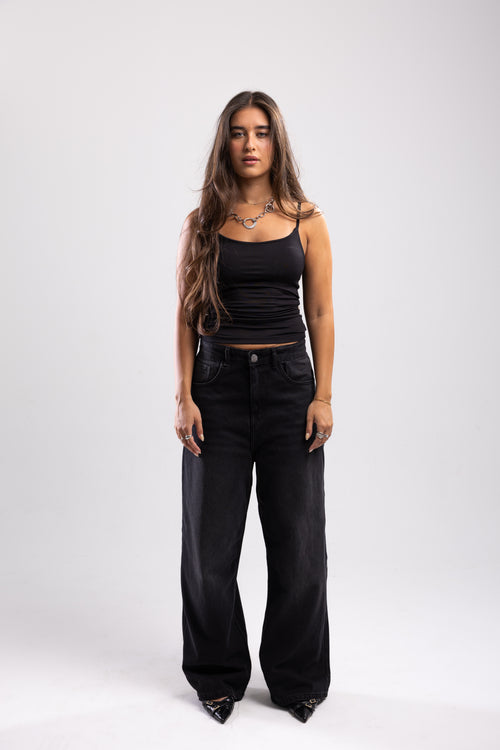 Black Straight-baggy Jeans