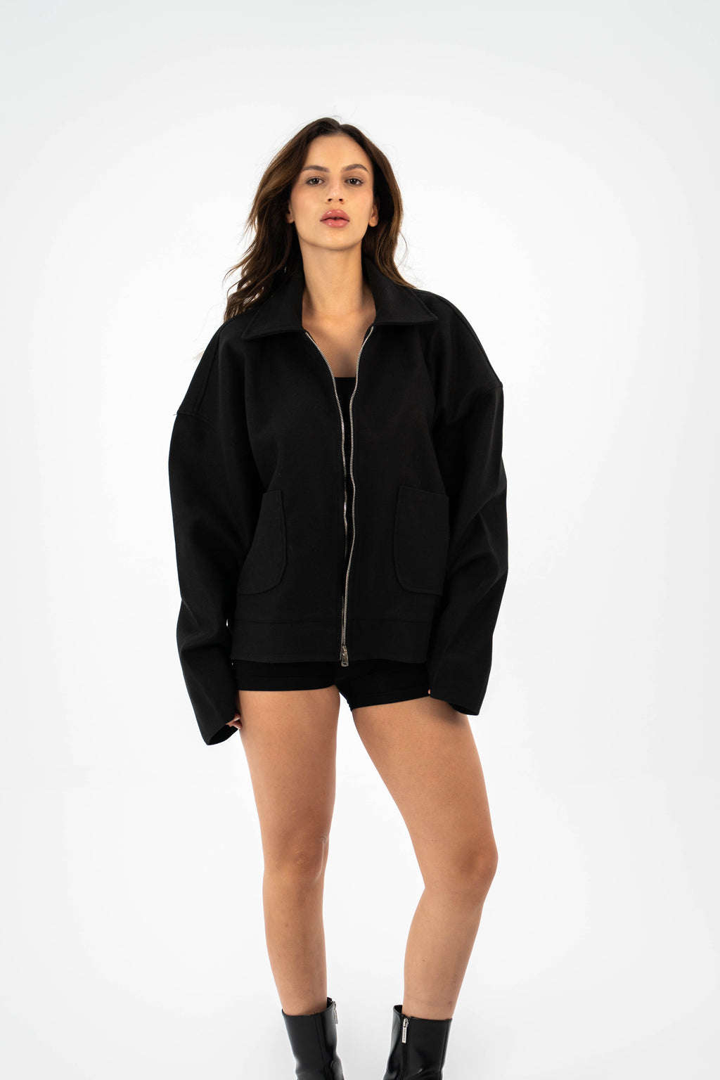 Formal Cropped Jacket - Black