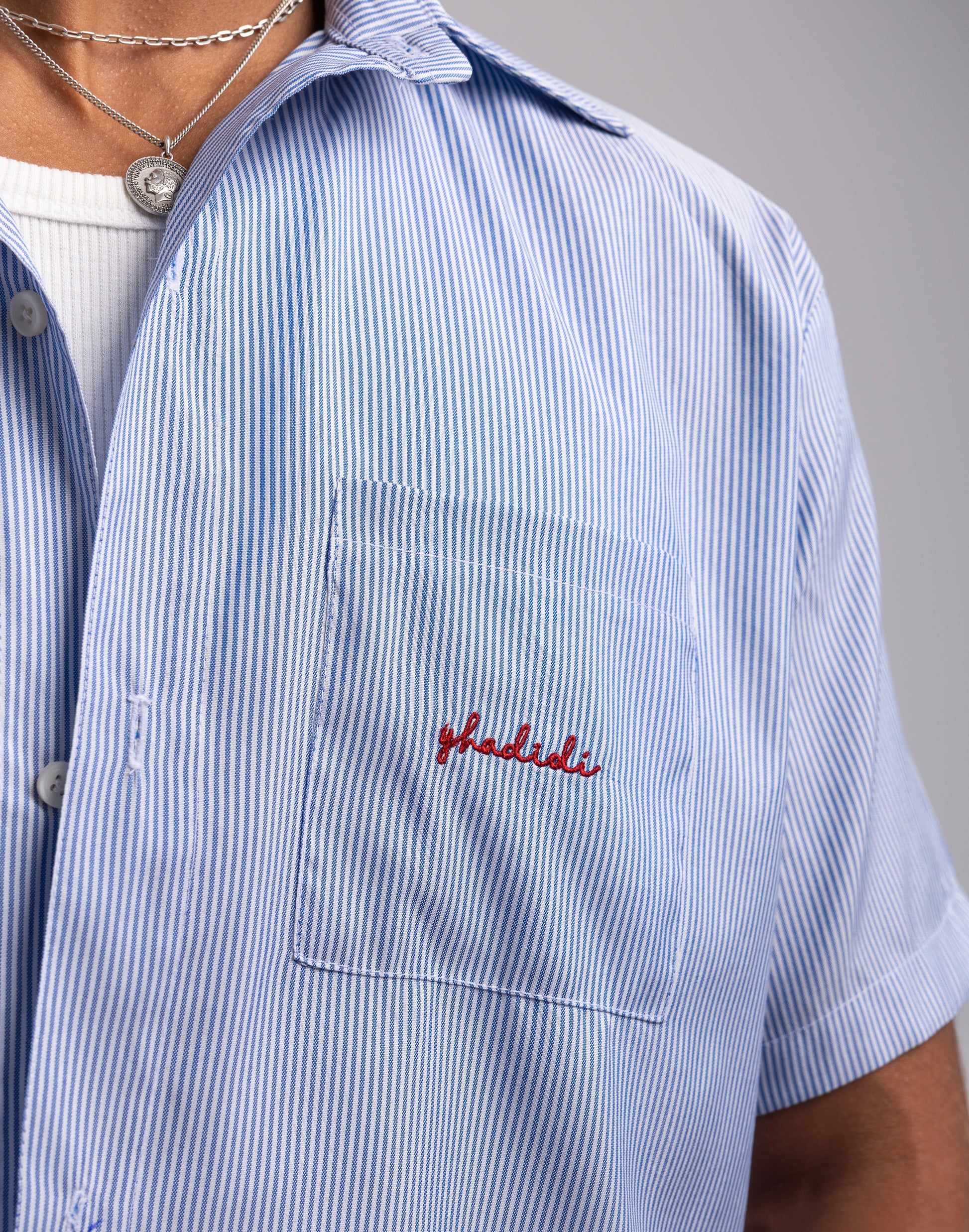 Striped Shirt - Bluexwhite