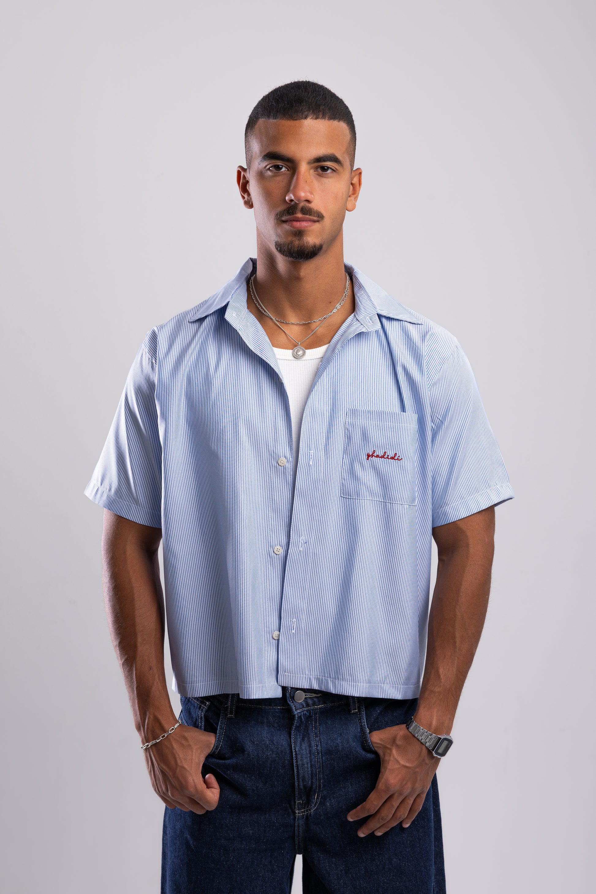 Striped Shirt - Bluexwhite