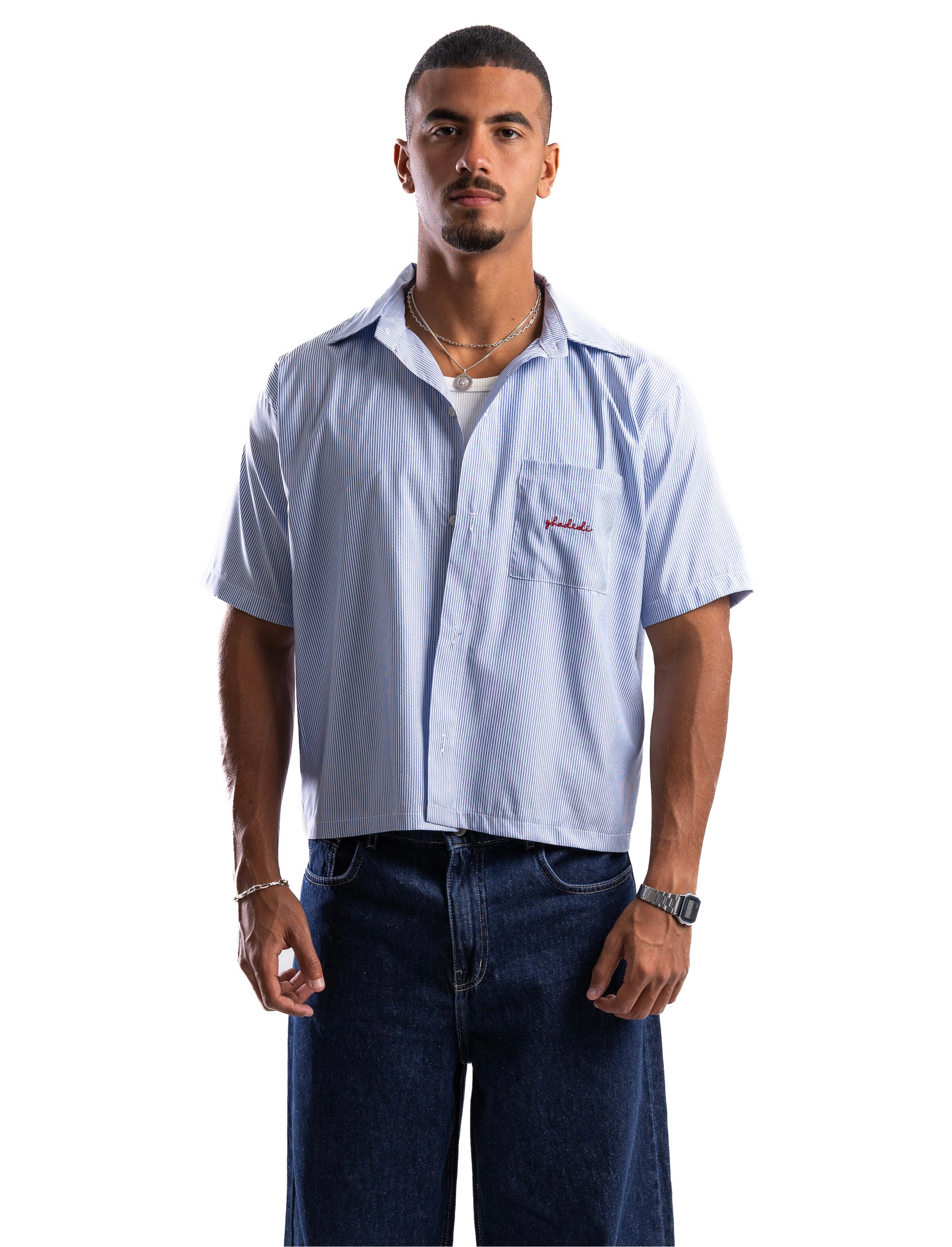 Striped Shirt - Bluexwhite