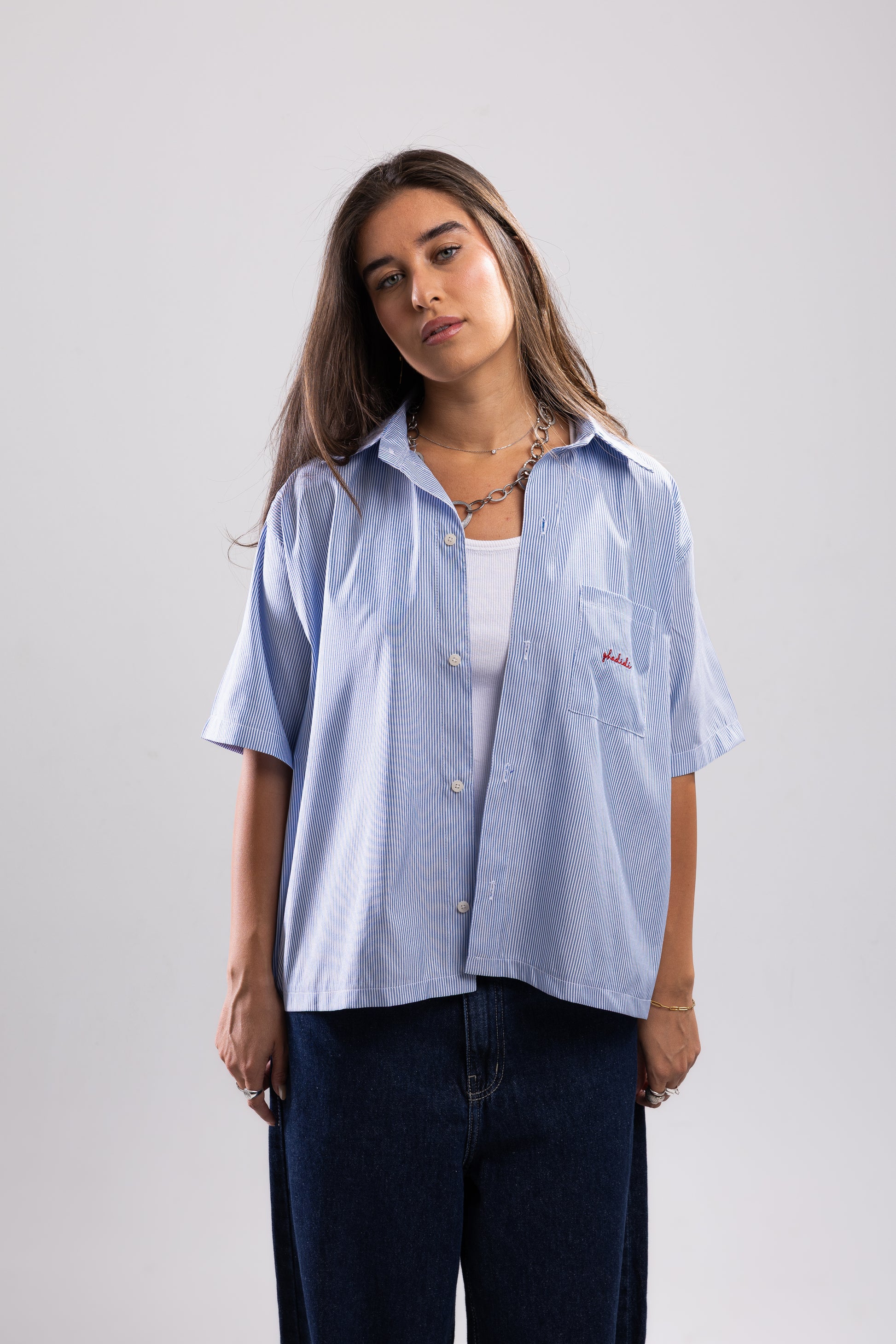 Striped Shirt - Bluexwhite