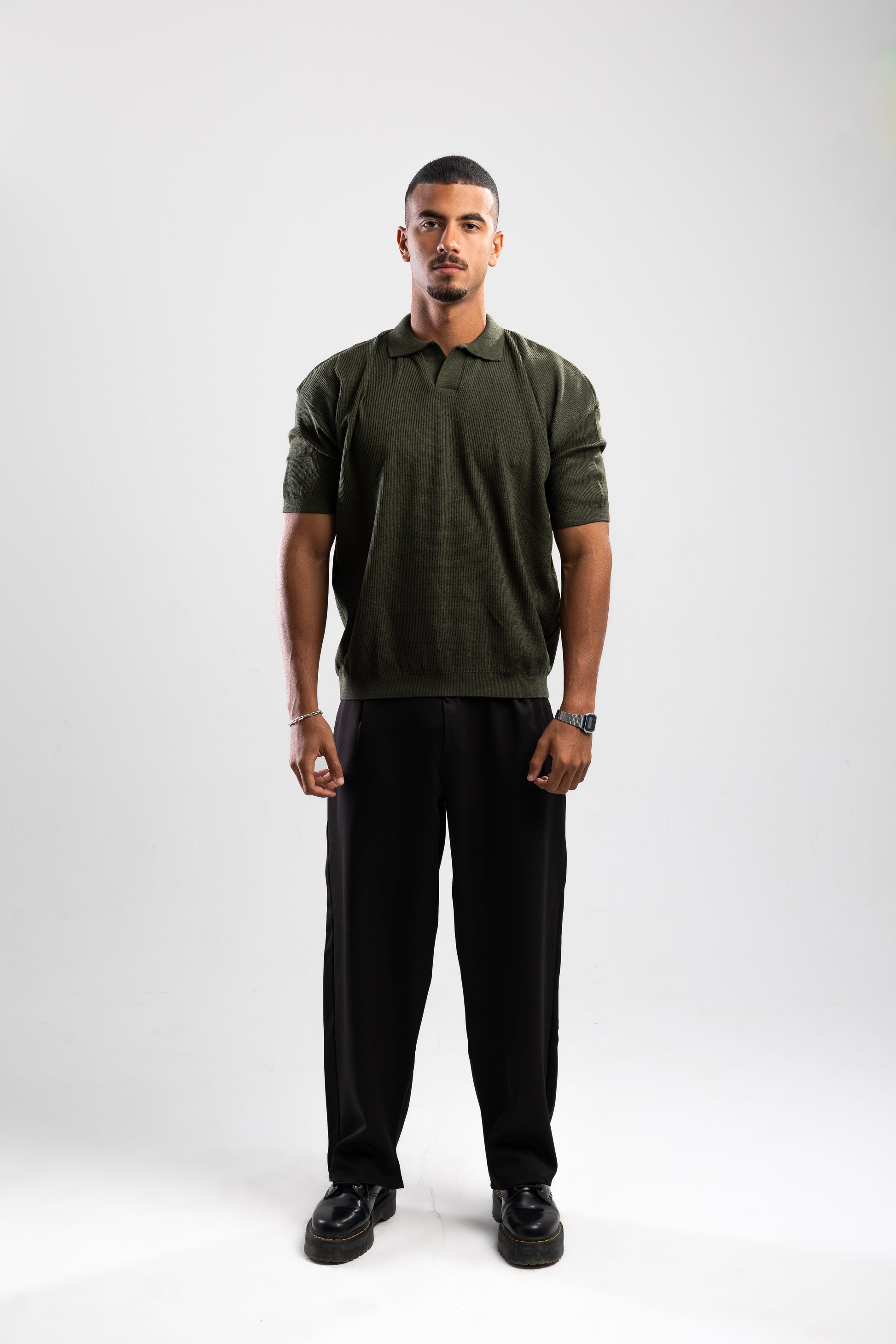 Polo Knit T-shirt - Dark Green
