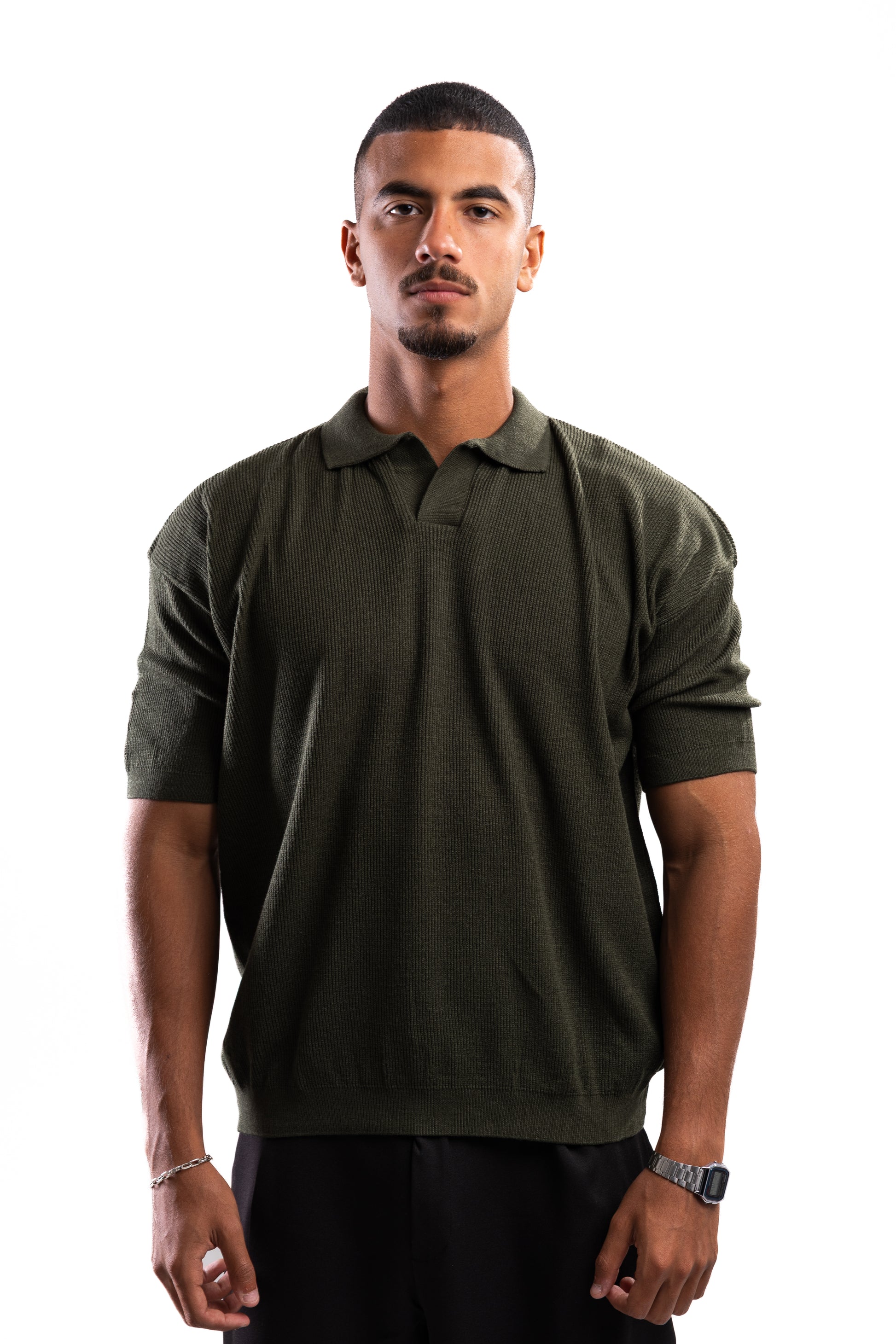 Polo Knit T-shirt - Dark Green