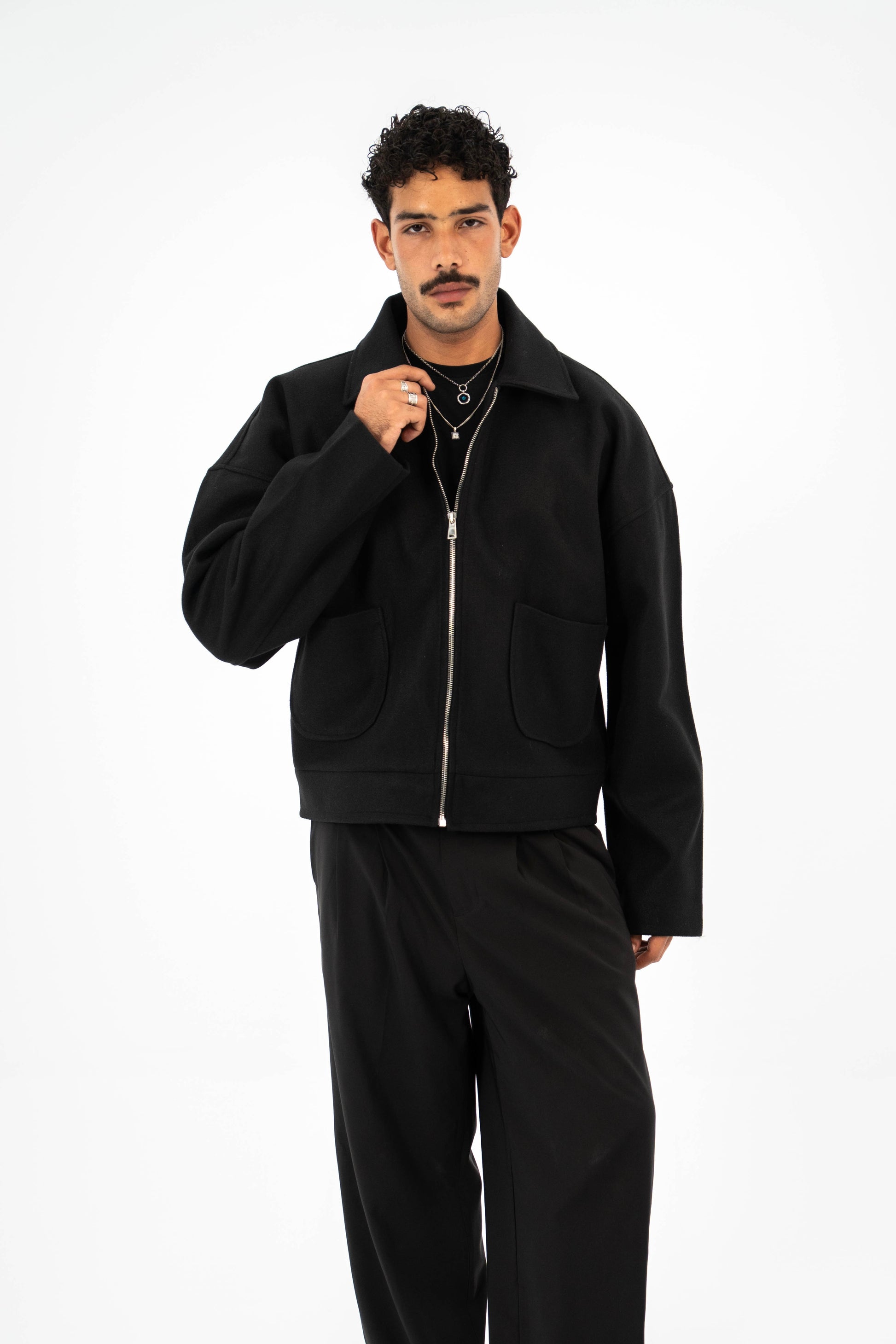 Formal Cropped Jacket - Black