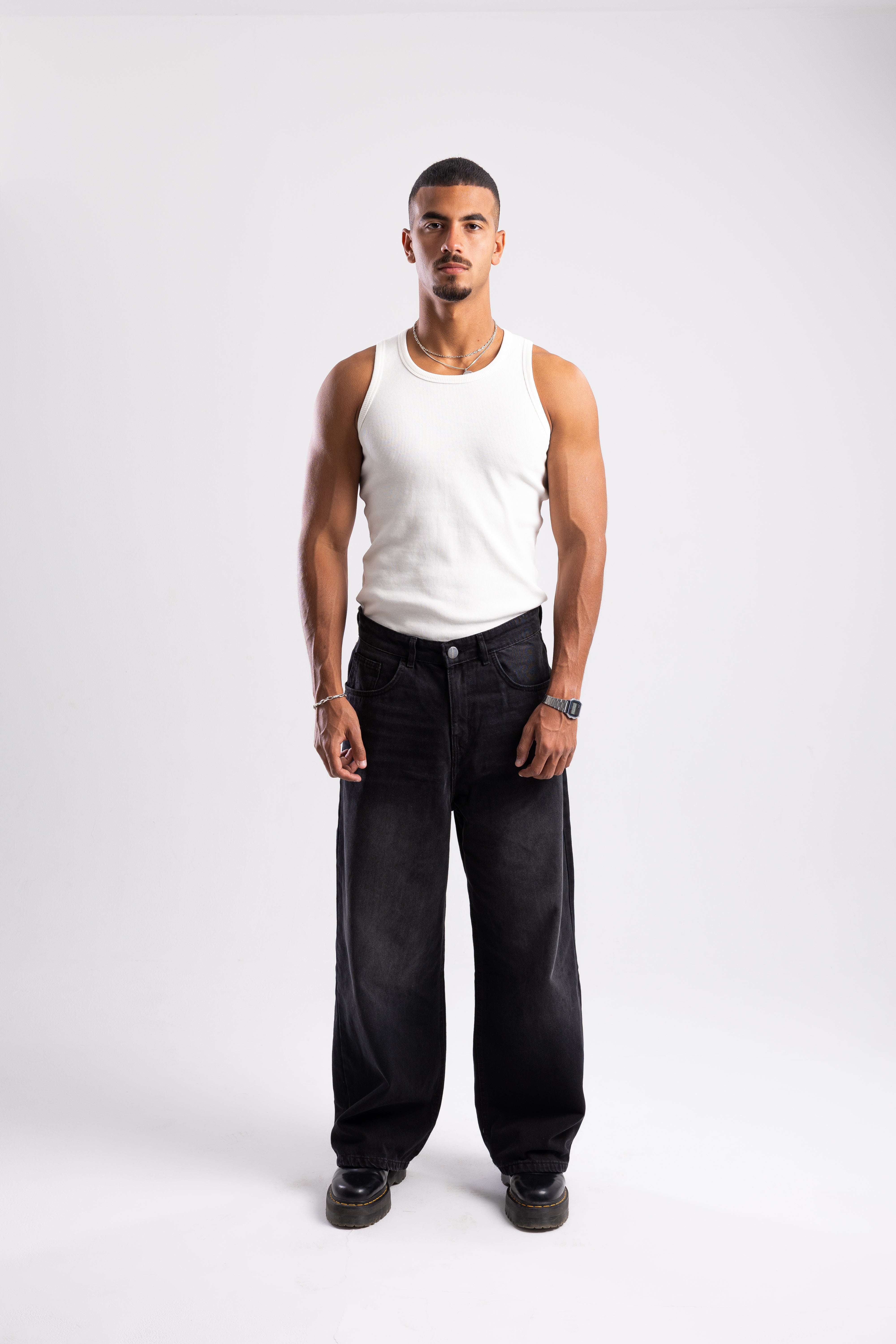 Black Straight-baggy Jeans – Yahia Hadidi