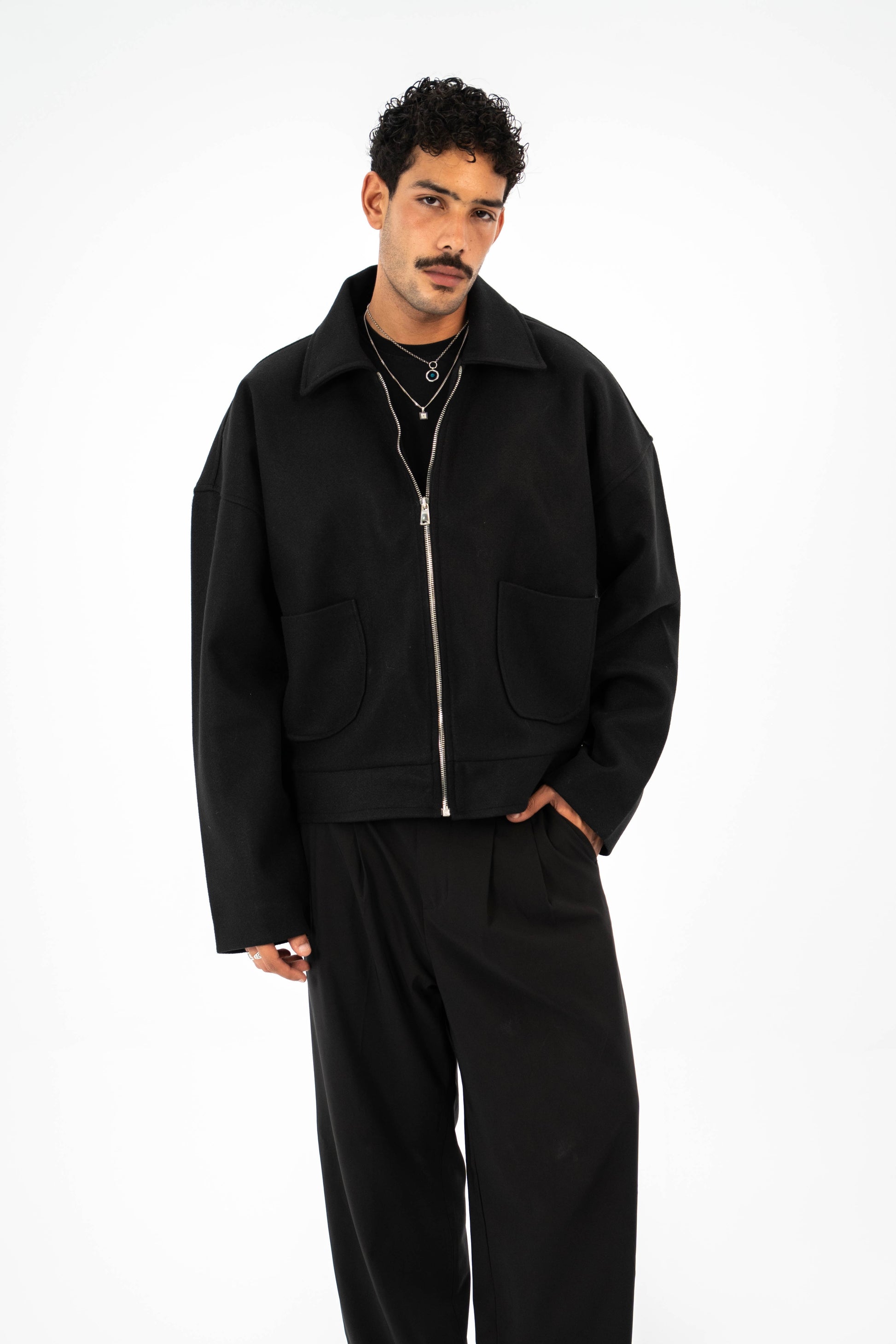 Formal Cropped Jacket - Black