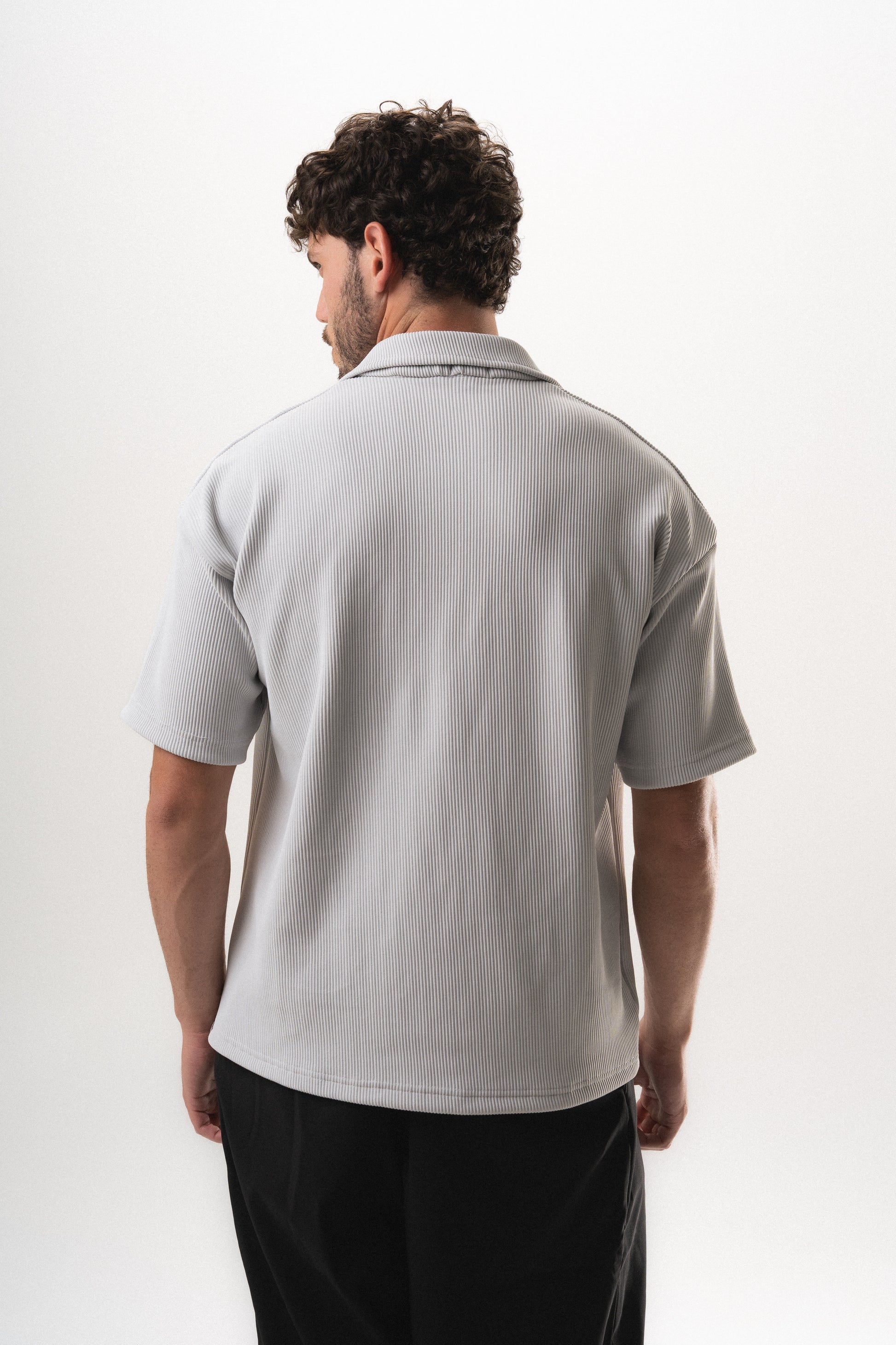 Polo Weighted Tshirt - Light Grey