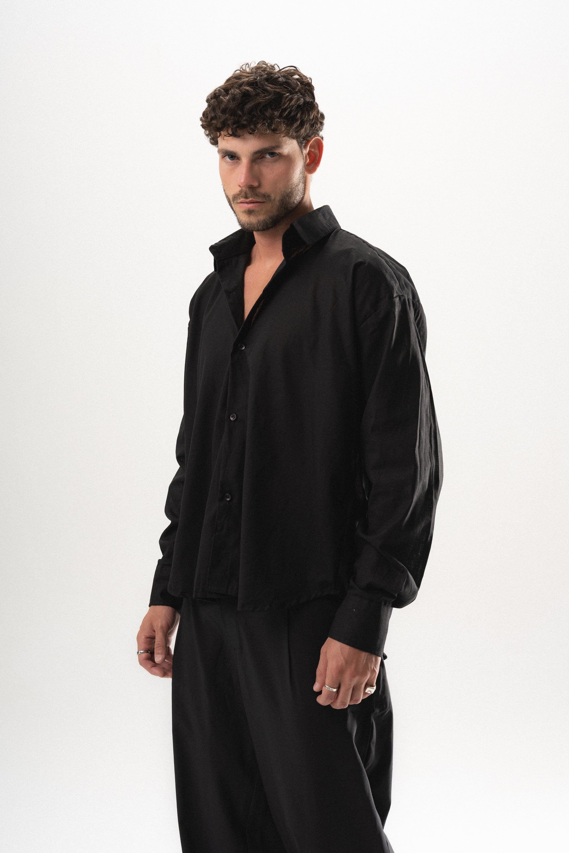 Dune Linen Shirt - Black