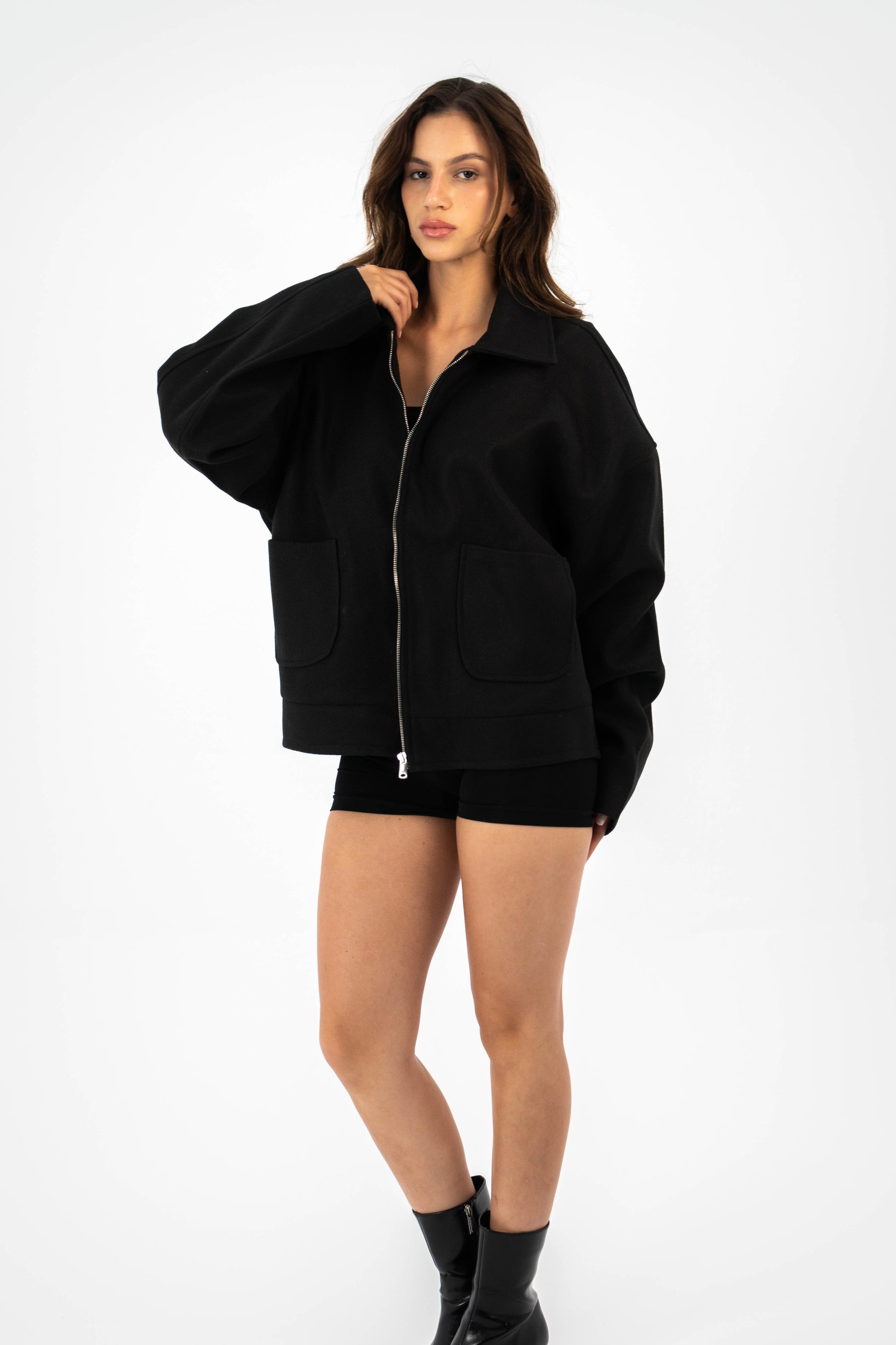 Formal Cropped Jacket - Black