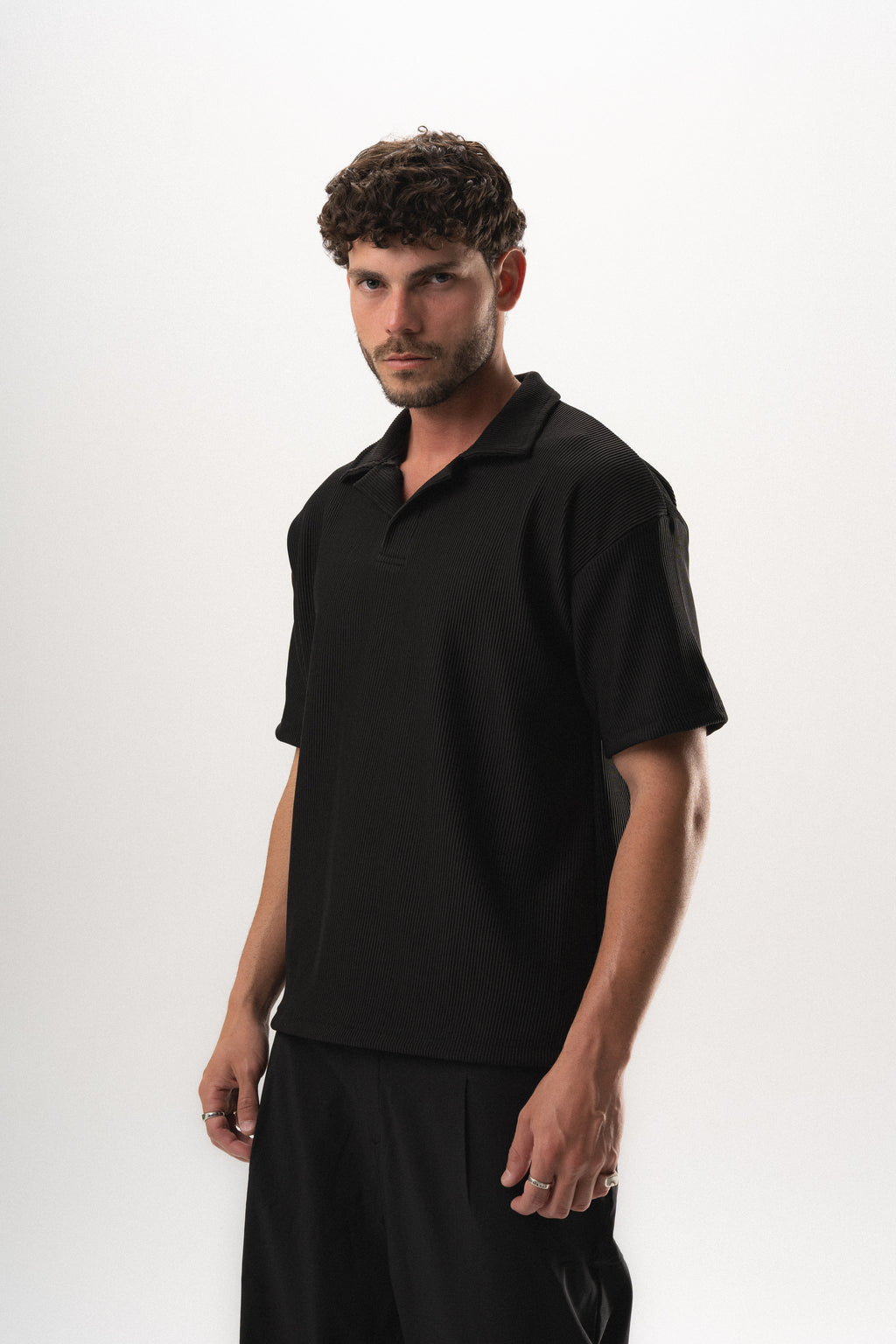 Polo Weighted Tshirt - Black