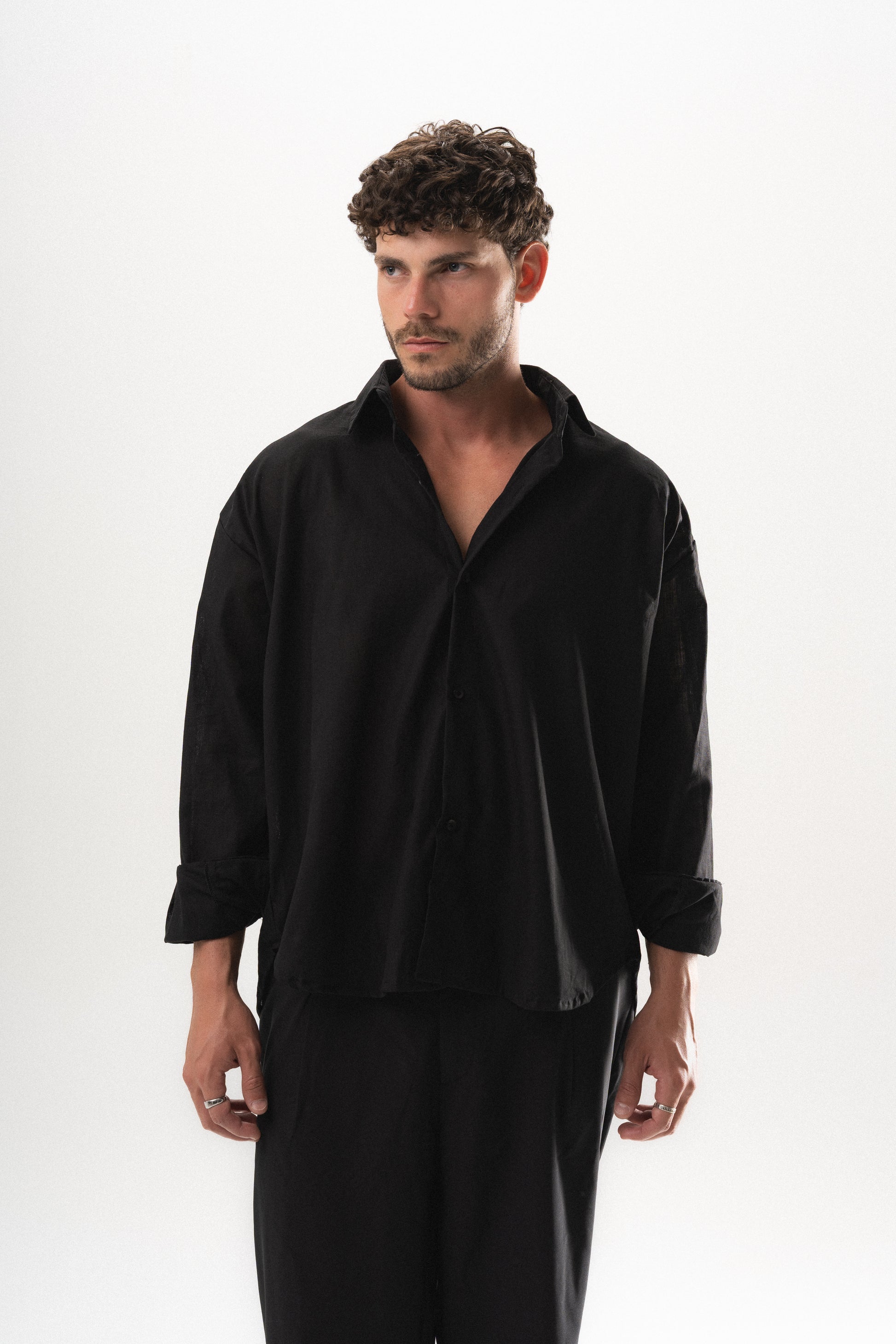 Dune Linen Shirt - Black