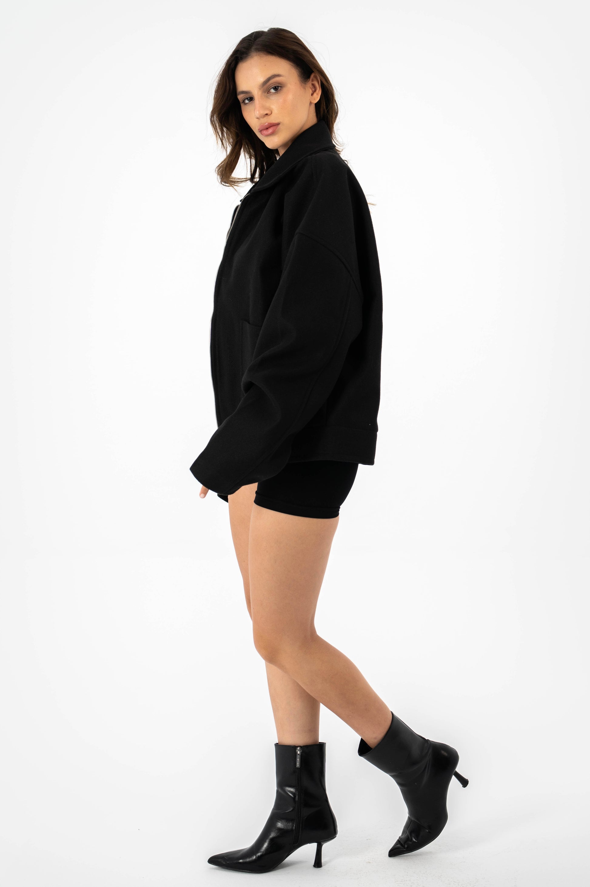 Formal Cropped Jacket - Black