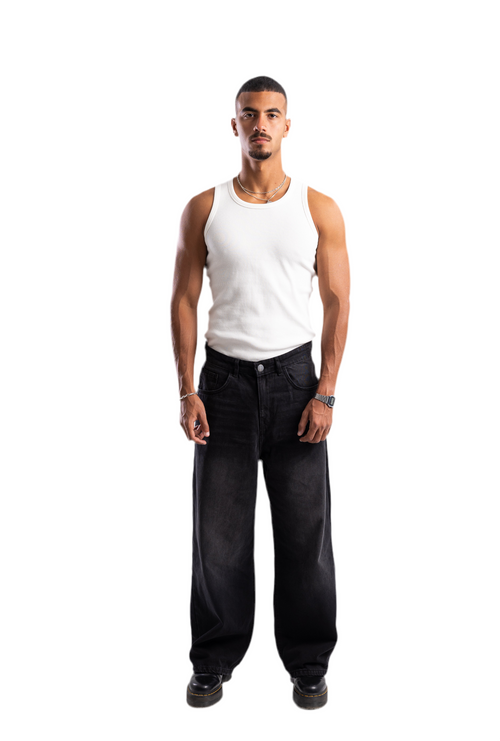 Black Straight-baggy Jeans