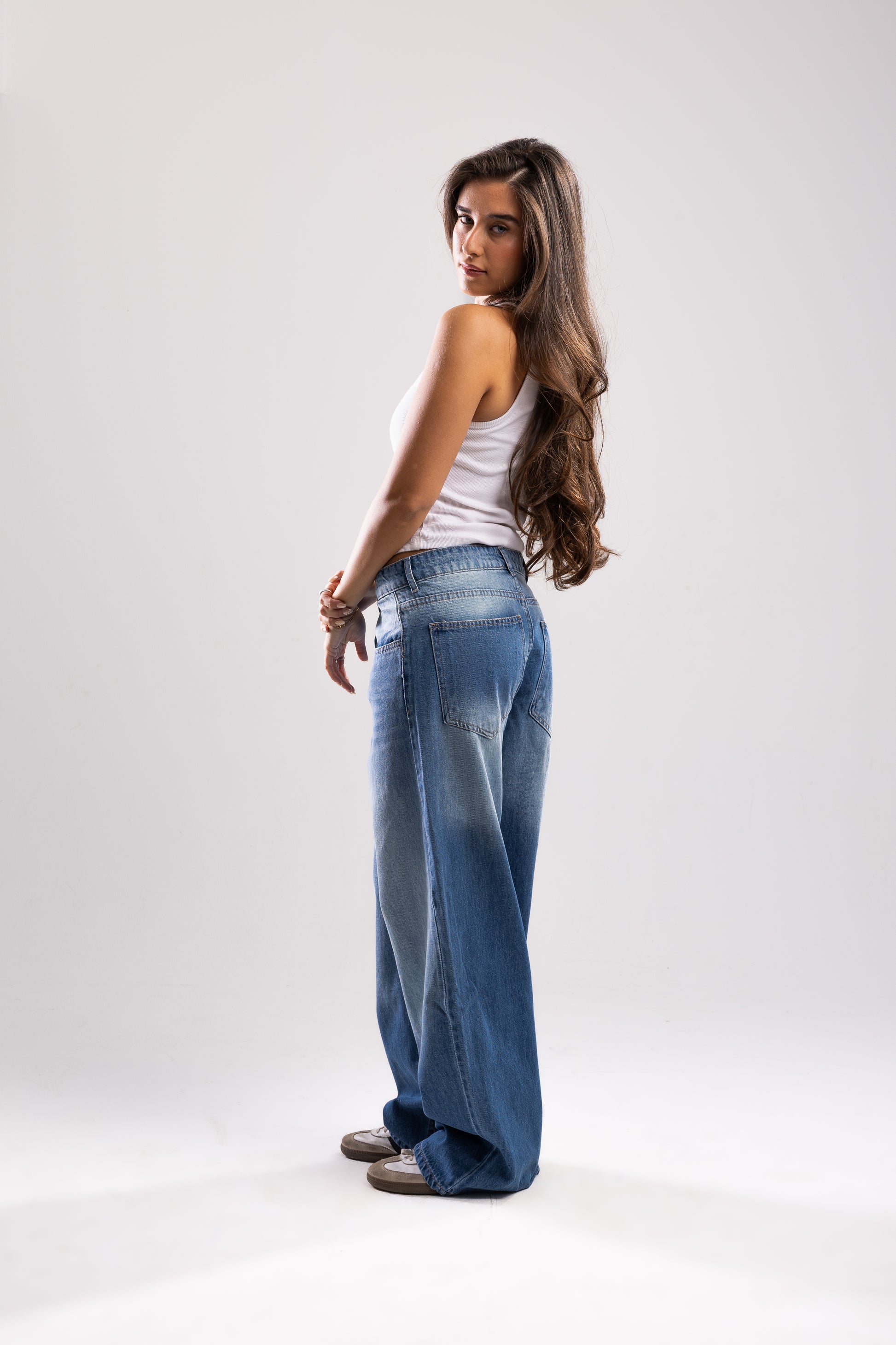 Vintage Blue Straight-baggy Jeans