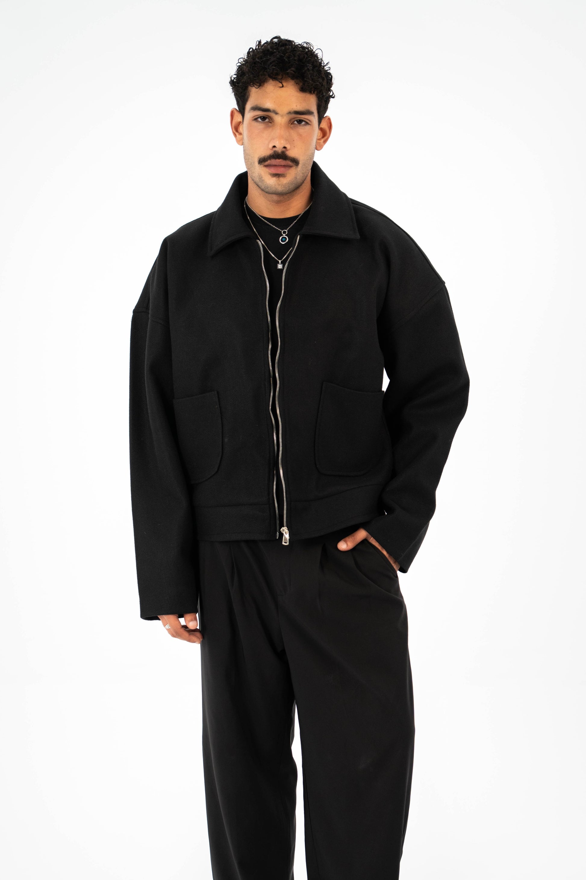 Formal Cropped Jacket - Black