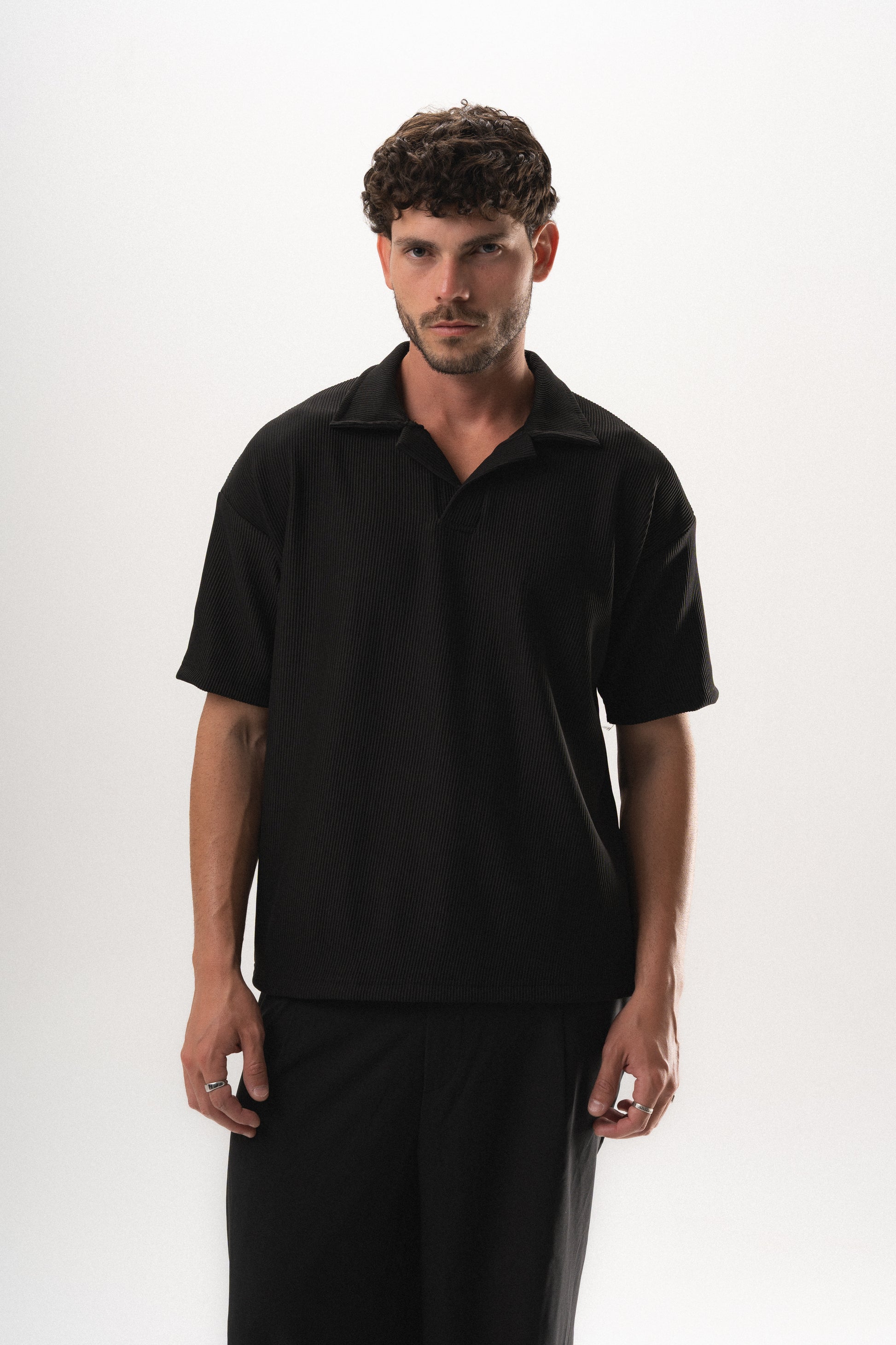 Polo Weighted Tshirt - Black