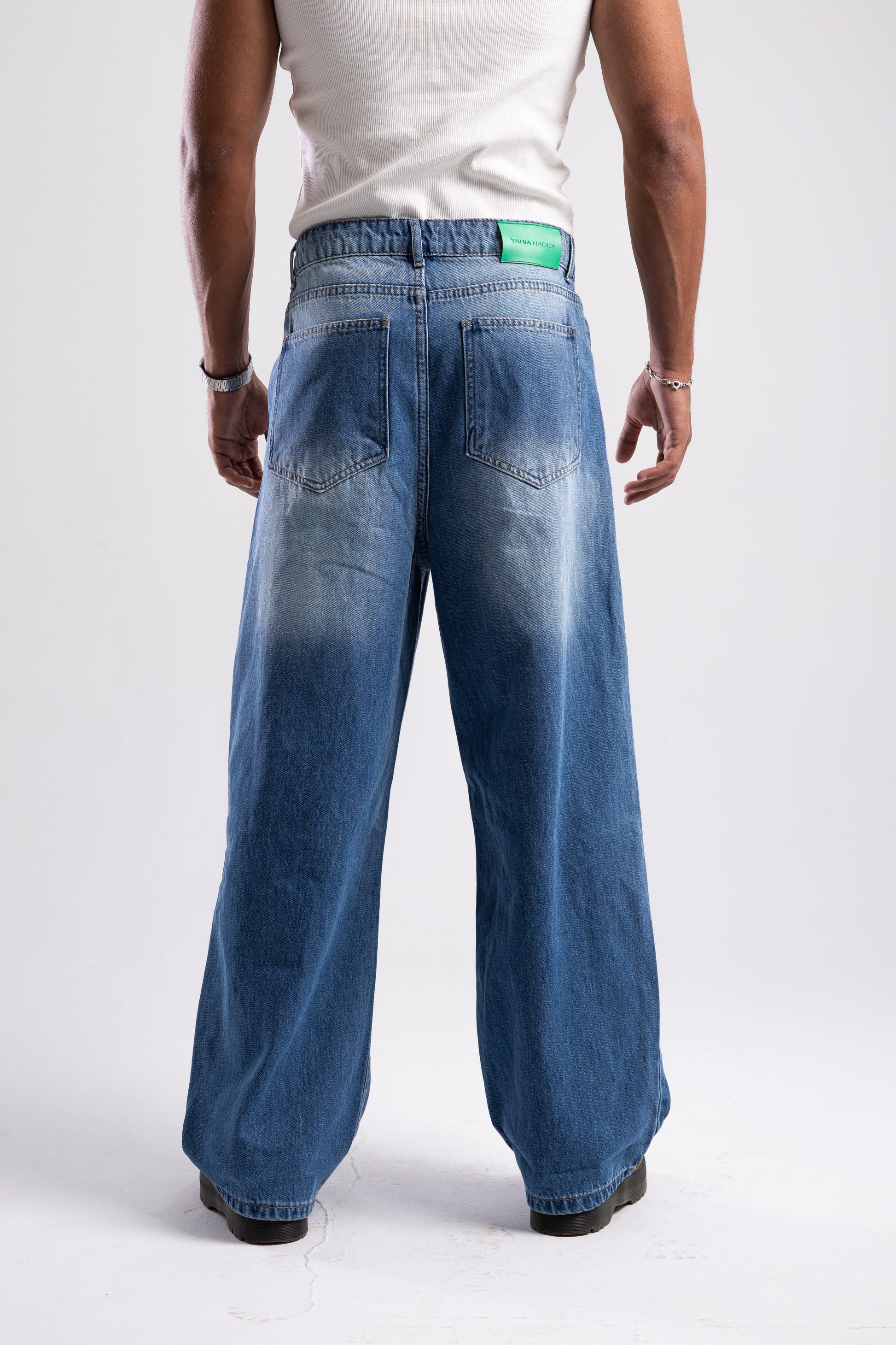 Vintage Blue Straight-baggy Jeans