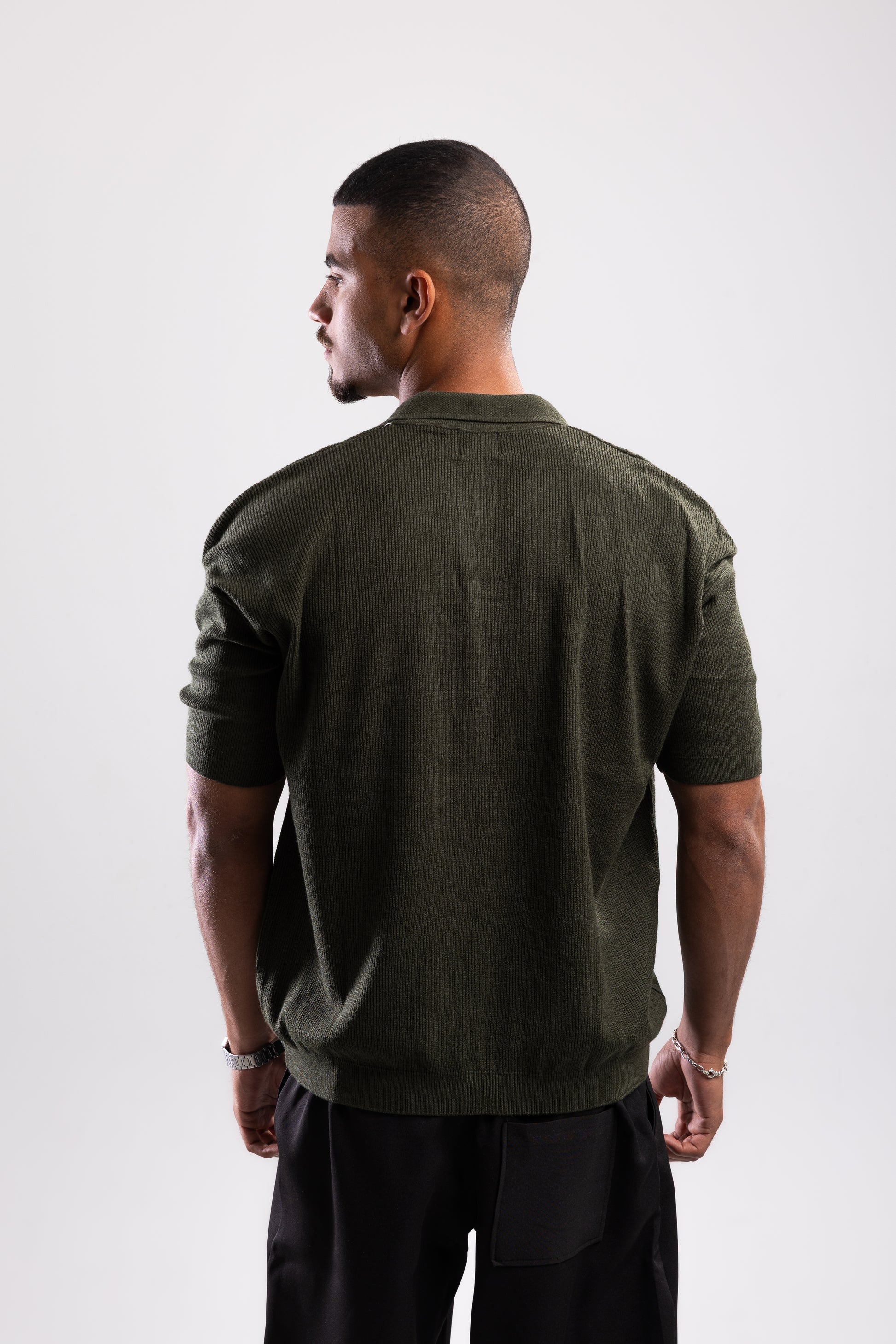 Polo Knit T-shirt - Dark Green