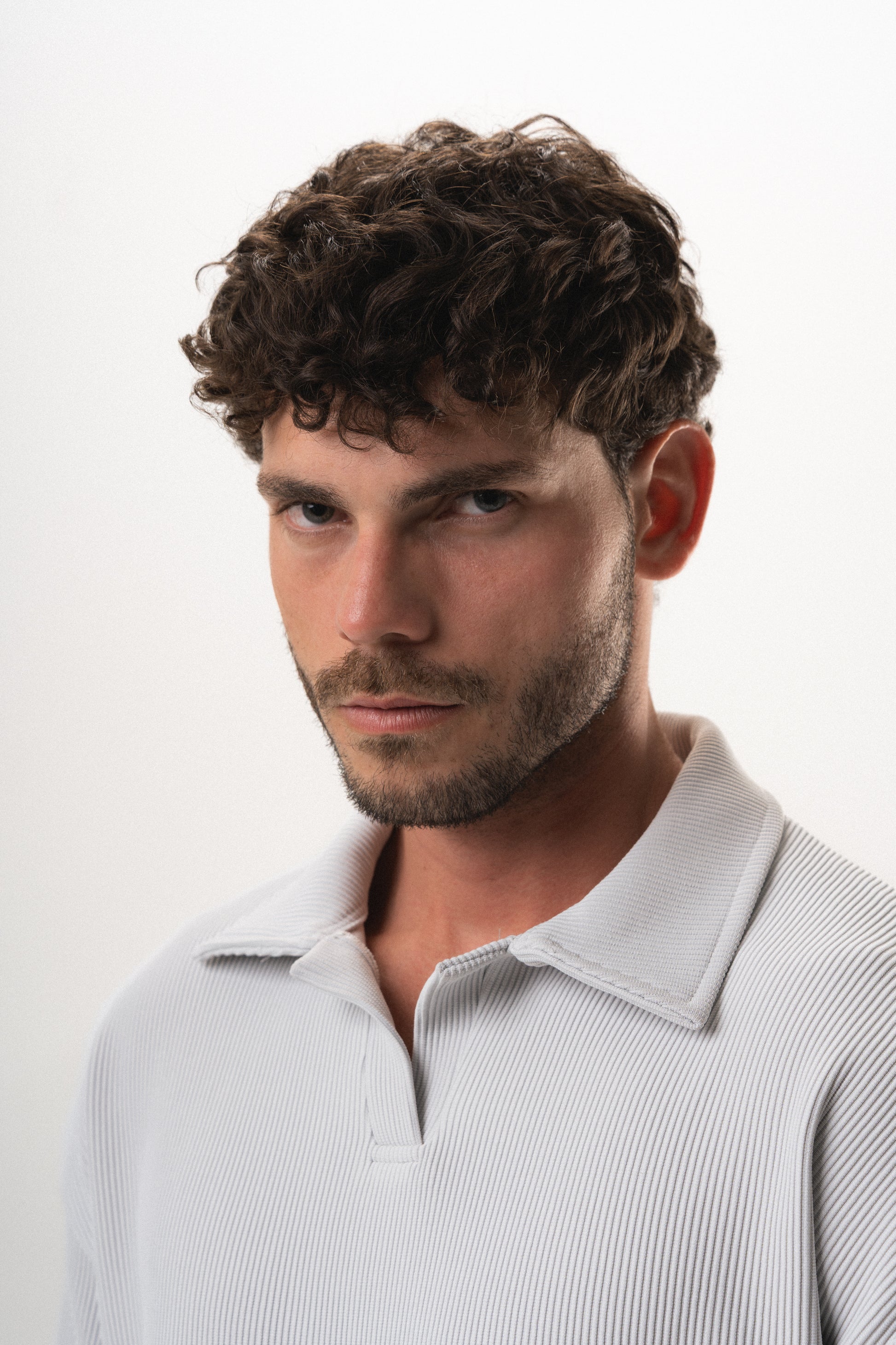 Polo Weighted Tshirt - Light Grey