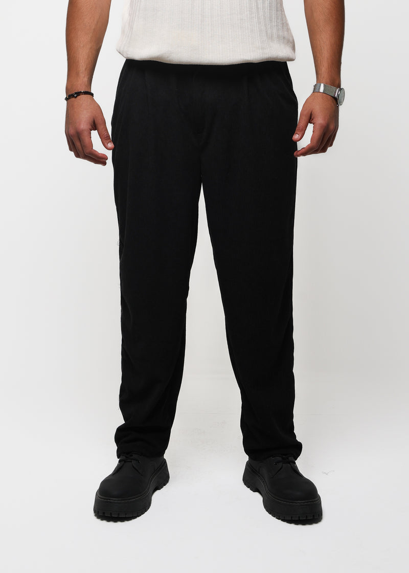 Velvet Tailored Trousers - Black