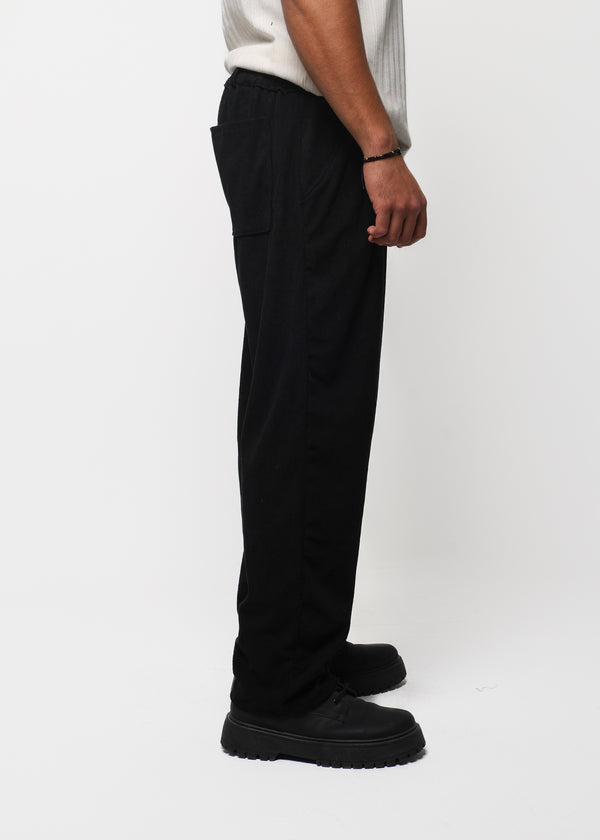 Velvet Tailored Trousers - Black