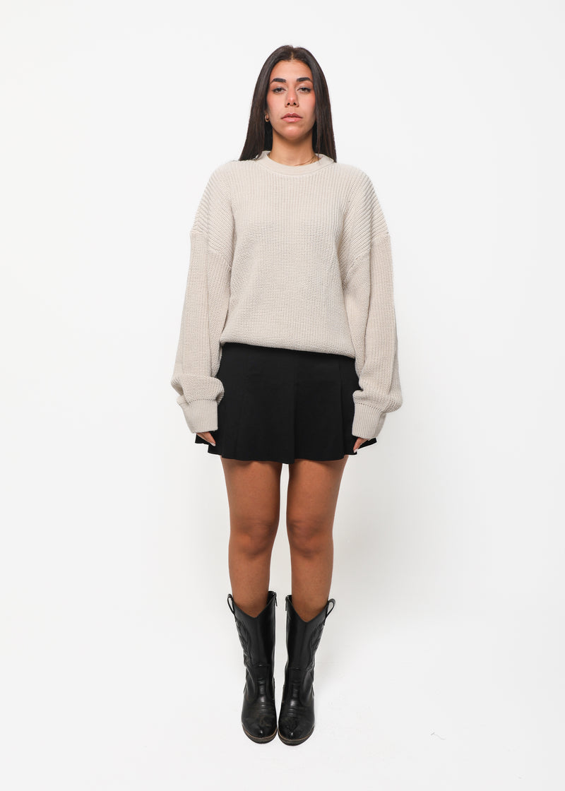 Heavyweight Knit Sweater - Light Beige