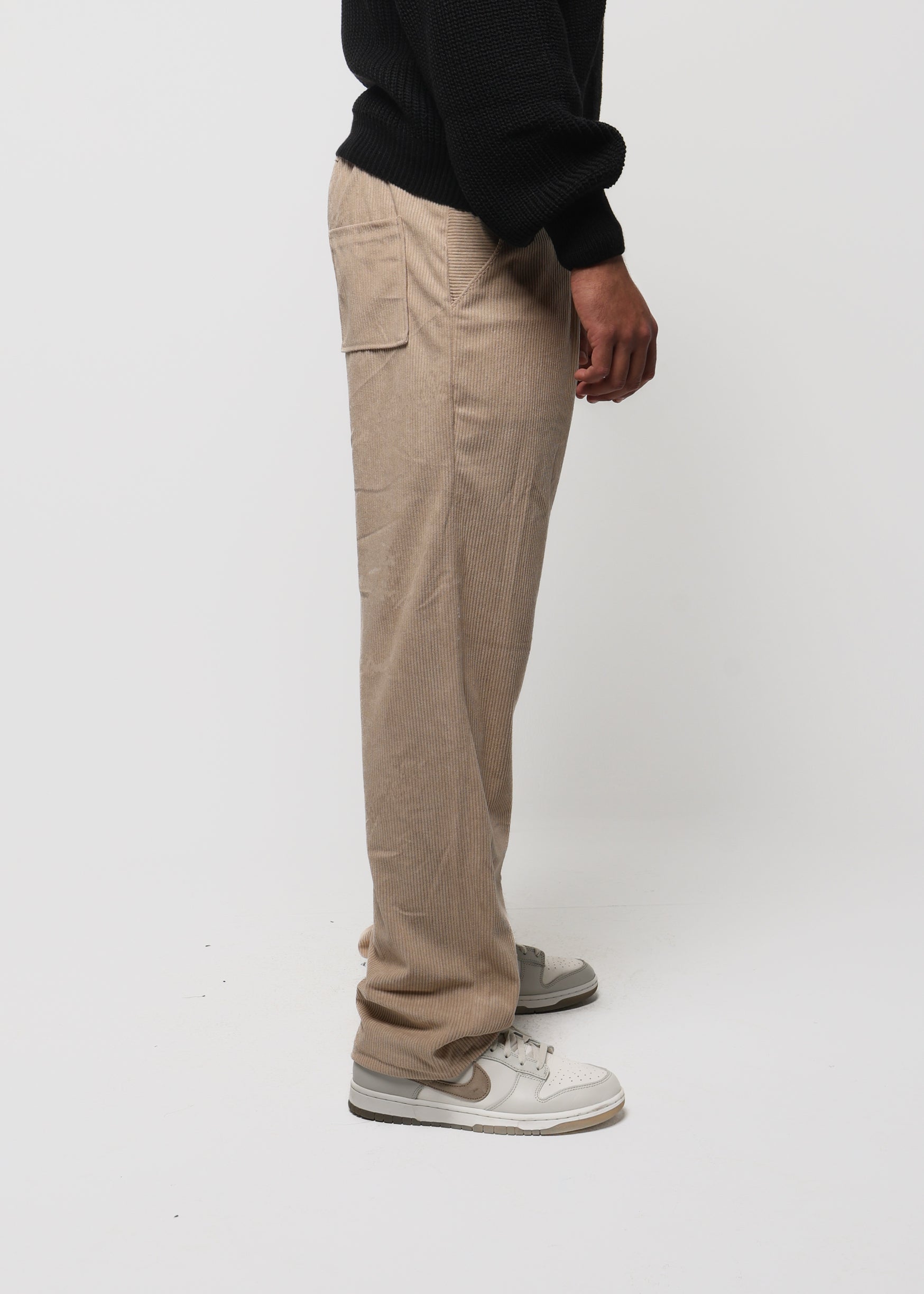 Velvet Tailored Trousers - Beige