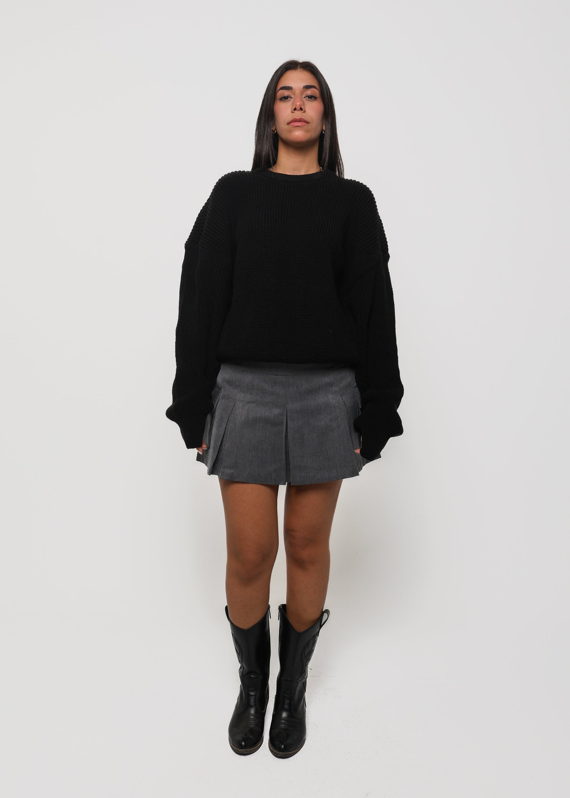 Heavyweight Knit Sweater - Black