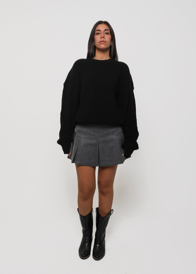 Heavyweight Knit Sweater - Black