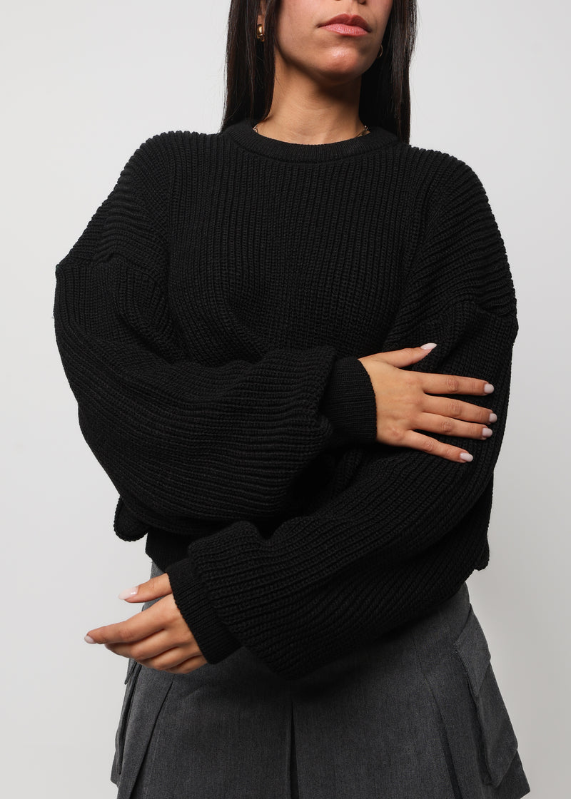 Heavyweight Knit Sweater - Black