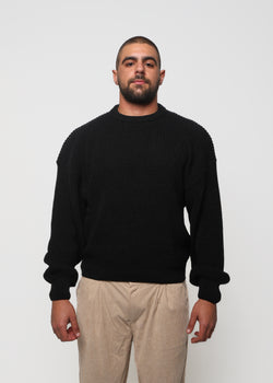 Heavyweight Knit Sweater - Black