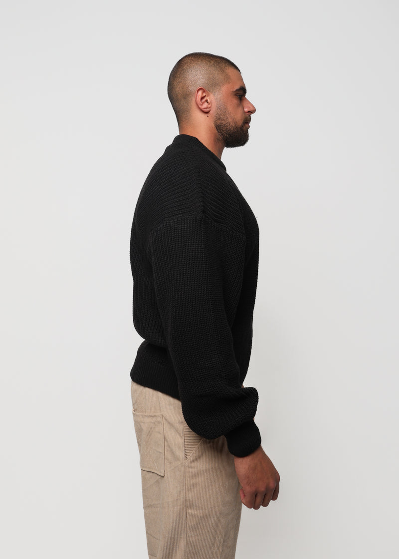 Heavyweight Knit Sweater - Black