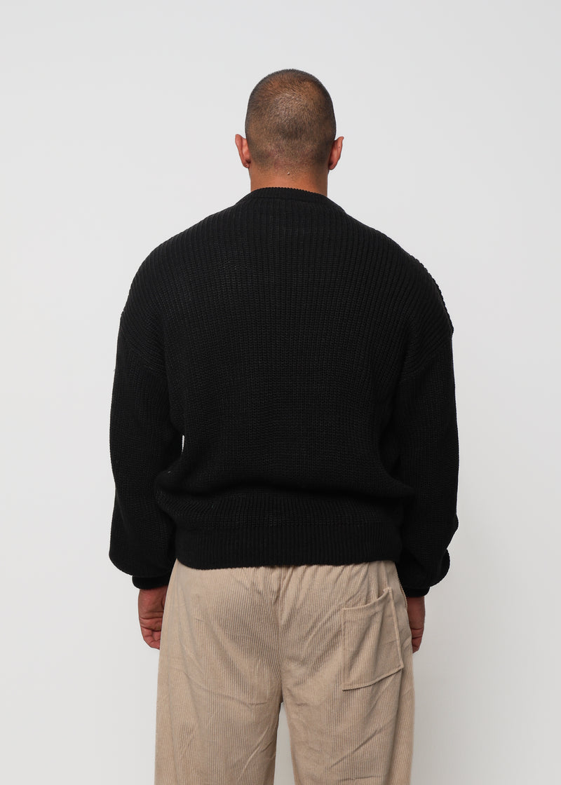 Heavyweight Knit Sweater - Black