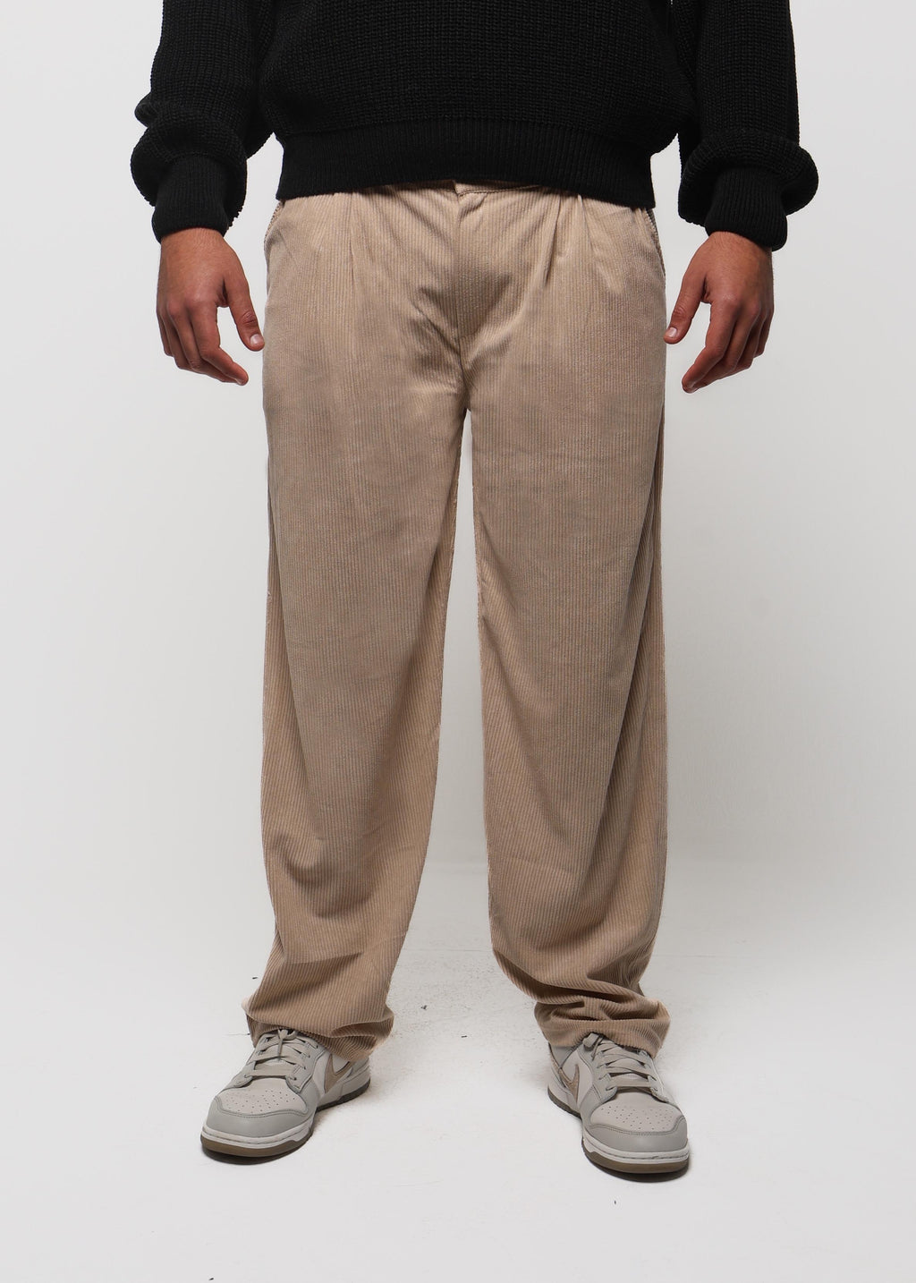 Velvet Tailored Trousers - Beige
